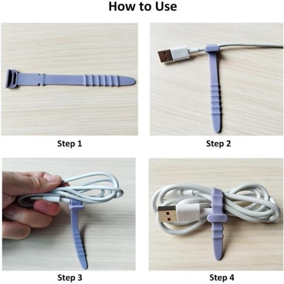 Silicone Zip Ties, Reusable Zip Ties, 20pcs Rubber Cable Ties Straps for Wire - Picture 5 of 6